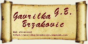 Gavrilka Brzaković vizit kartica